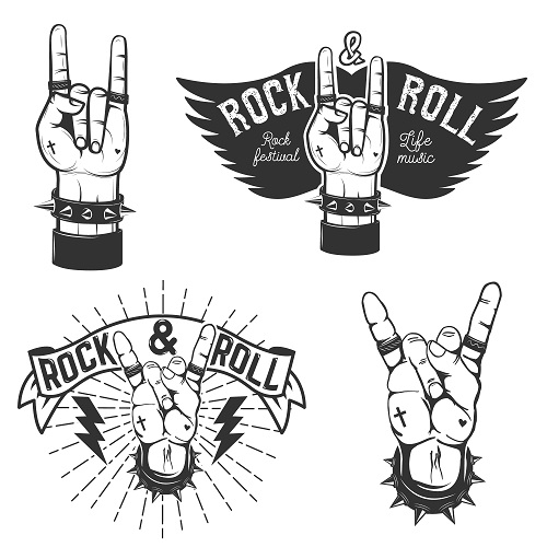 Rock & Roll Human Hands Vector
