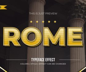 Rome editable font effect text illustration vector