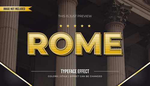 Rome editable font effect text illustration vector