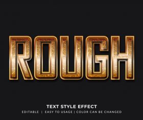 Rough editable font effect text illustration vector