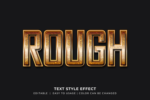 Rough editable font effect text illustration vector