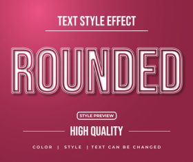 Rounded editable font effect text illustration vector