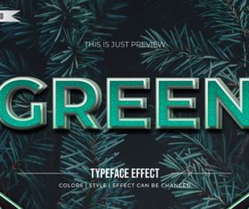 Rreen editable font effect text illustration vector