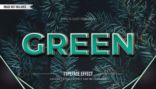 Rreen editable font effect text illustration vector