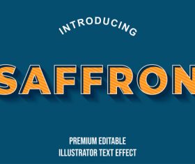 Saffron editable font effect text illustration vector