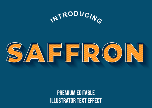 Saffron editable font effect text illustration vector
