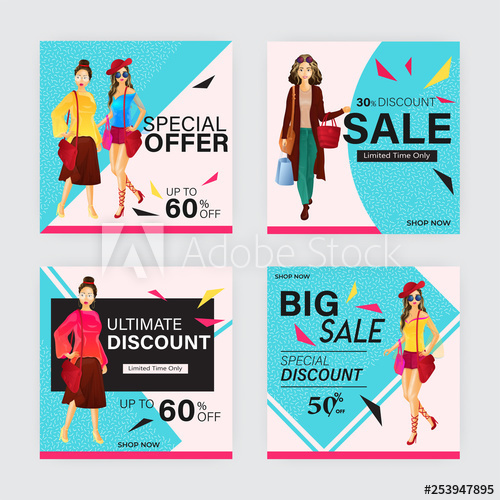 Sale poster design template vector