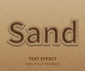 Sand font editable effect text illustration vector