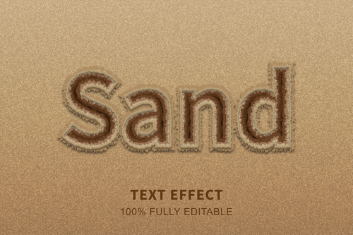 Sand font editable effect text illustration vector free download