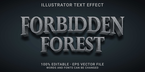 Silver editable font ffecte text vector