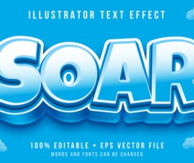 Soar editable font effect text illustration vector