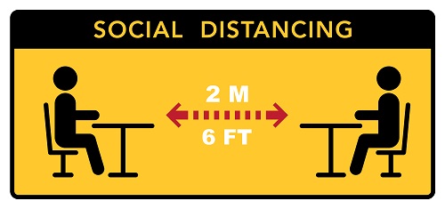 Social Distancing Sign Vector