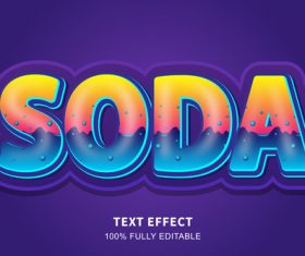 Soda editable effect text illustration vector