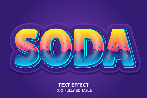 Soda editable effect text illustration vector