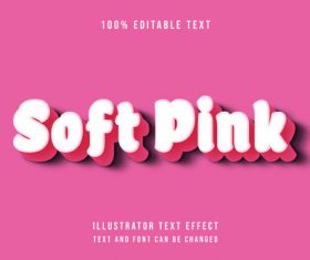 Soft pink editable font ffecte text vector