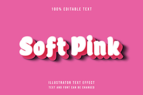 Soft pink editable font ffecte text vector