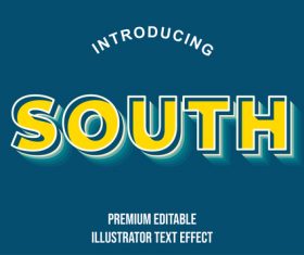 South editable font effect text illustration vector