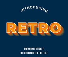 Stereo editable font effect text illustration vector