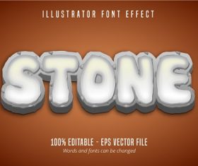 Stone Text Effect Font Vector