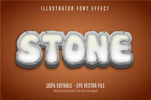 Stone Text Effect Font Vector