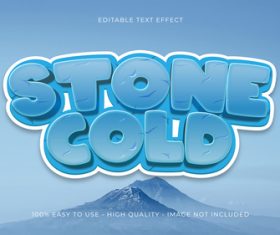 Stone cold editable font effect text vector