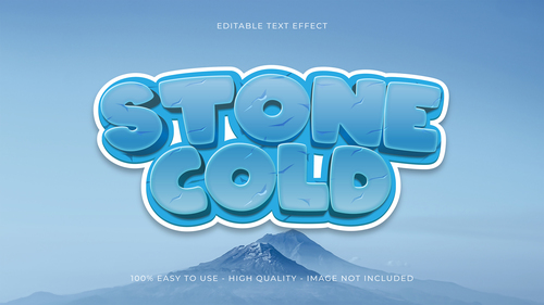 Stone cold editable font effect text vector