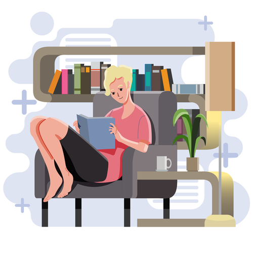 Studying at home vector