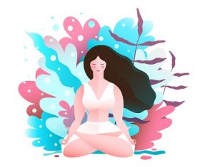 Woman Meditating Vector