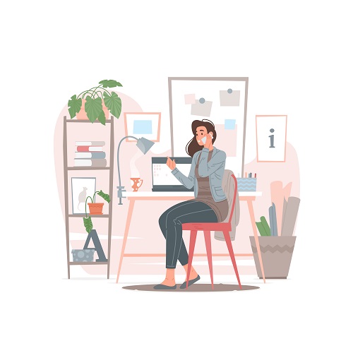 Young Woman Talking Over the Phone Vector
