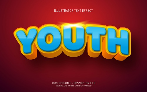 Youth Text Maroon Background Vector