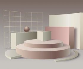 3d effect geometric background vector