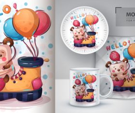 Animal print merchandising mockup print t-shirt vector