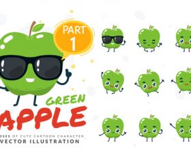 Apple cartoon character vector