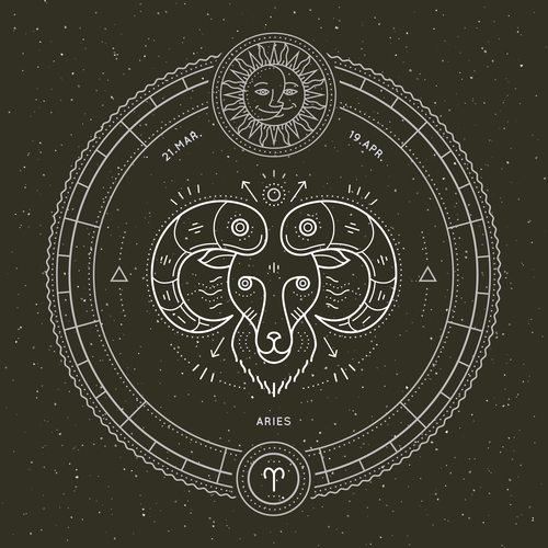 Aries symbol and emblem illustration vector
