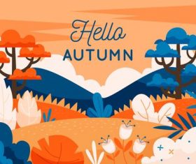 Autumn beautiful scenery background vector