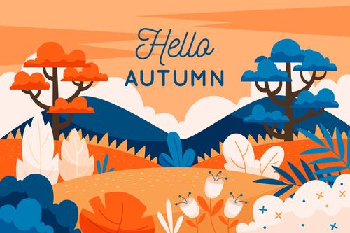 Autumn beautiful scenery background vector