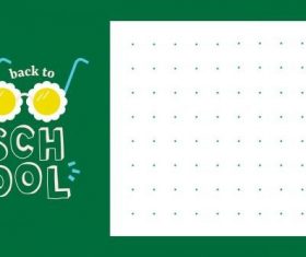 Back to school notepaper template vector