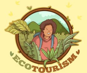 Backpacker icon vector