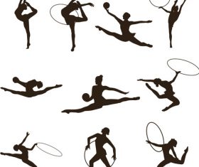 Ball gymnastics silhouette vector
