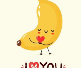 Banana cartoon smile vector