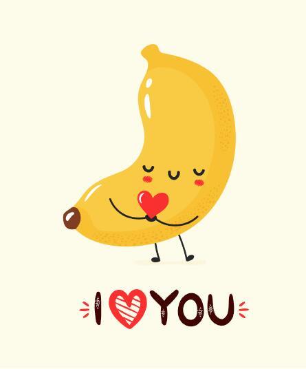 Banana cartoon smile vector