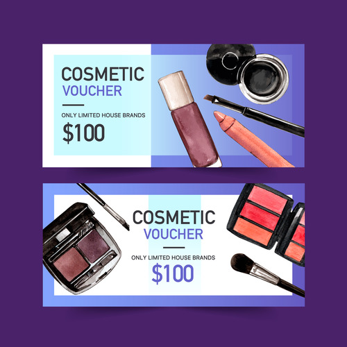 Banner cosmetic voucher vector