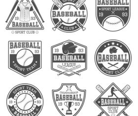 Baseball emblems logos vector