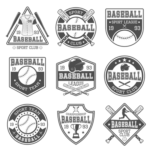 Baseball emblems logos vector free download
