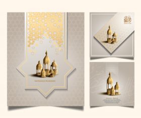Beautiful Eid Mubarak design card vector