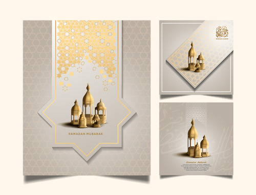 Beautiful Eid Mubarak design card vector