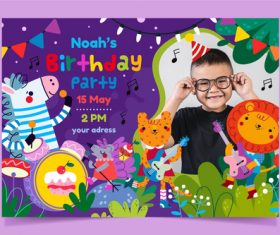 Birthday party invitation card vector