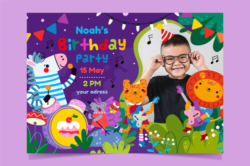 Birthday party invitation card vector