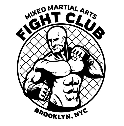 Black and white mma fight club logo vector