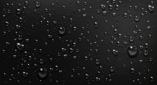 Black background water drops vector